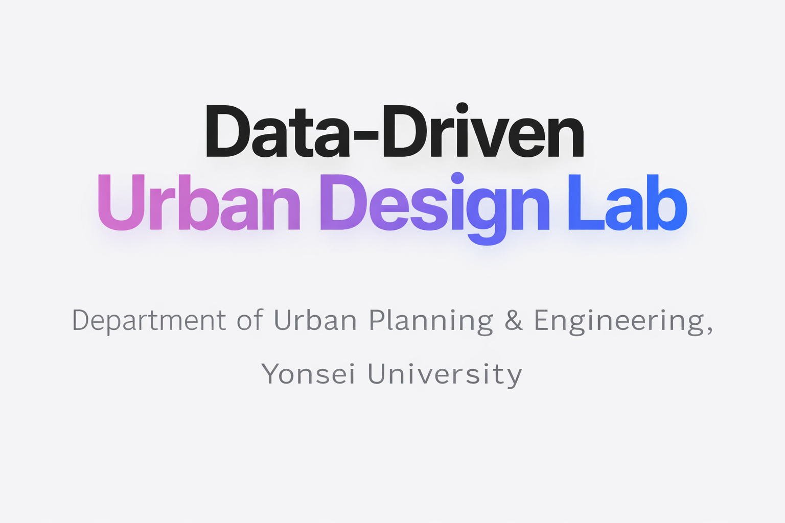 Data-Driven Urban Design Lab